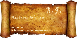 Nyitray Géza névjegykártya