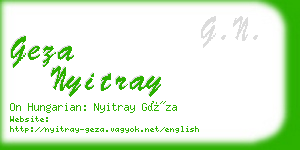geza nyitray business card